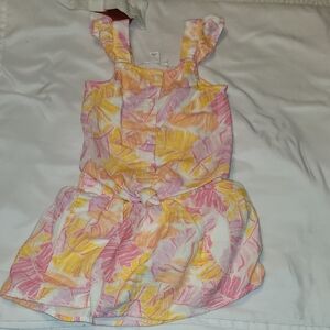 Cat & Jack Pink and Yellow Patterned Dress